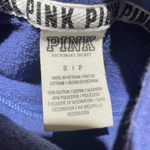 PINK Victoria's Secret Cowl Neck Pullover Sweatshirt Blue Size Small - Picture 5 of 7